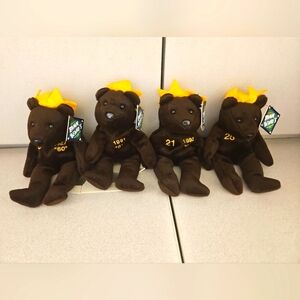 (4) 1998 Bamm Beanos 60 HR Club : Babe Ruth & Maris & Sosa & McGwire Bears (NWT)